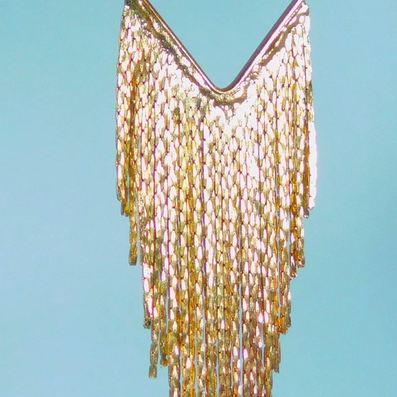 Gold Dangling Chain Tassel Dangle Earrings NEW! - Picture 4 of 4